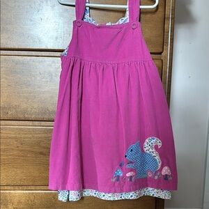 Pink Kids Dress with Squirrel Design